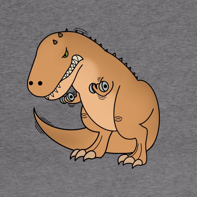 Funny T Rex lifting weights, Funny Dinosaur by dukito